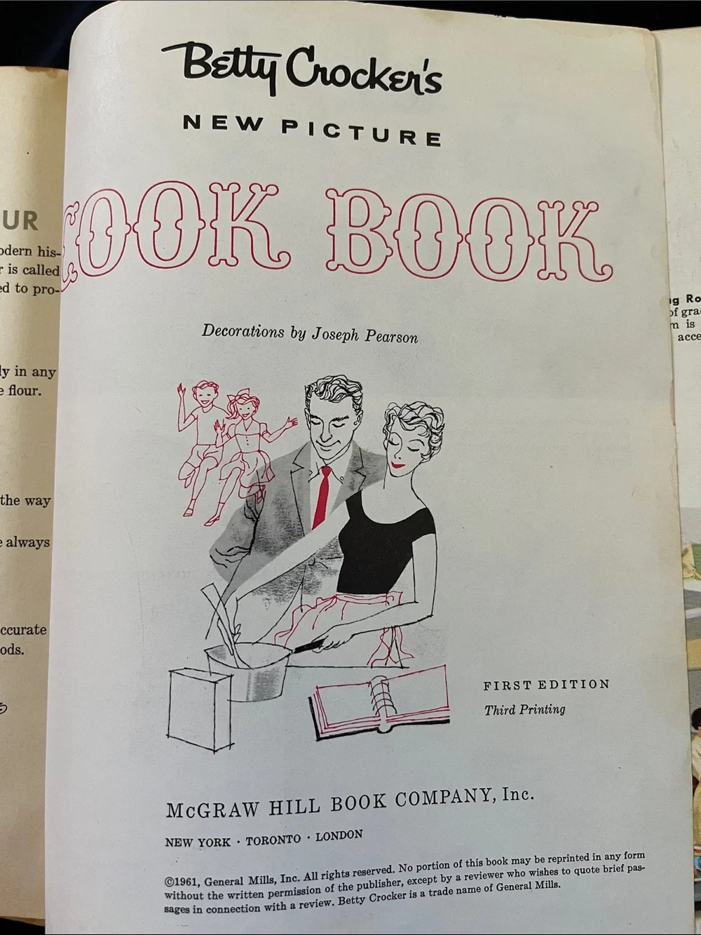 Vtg Betty Crocker’s New Picture Cookbook-1st Edition 3rd Printing-1961 HB MCM